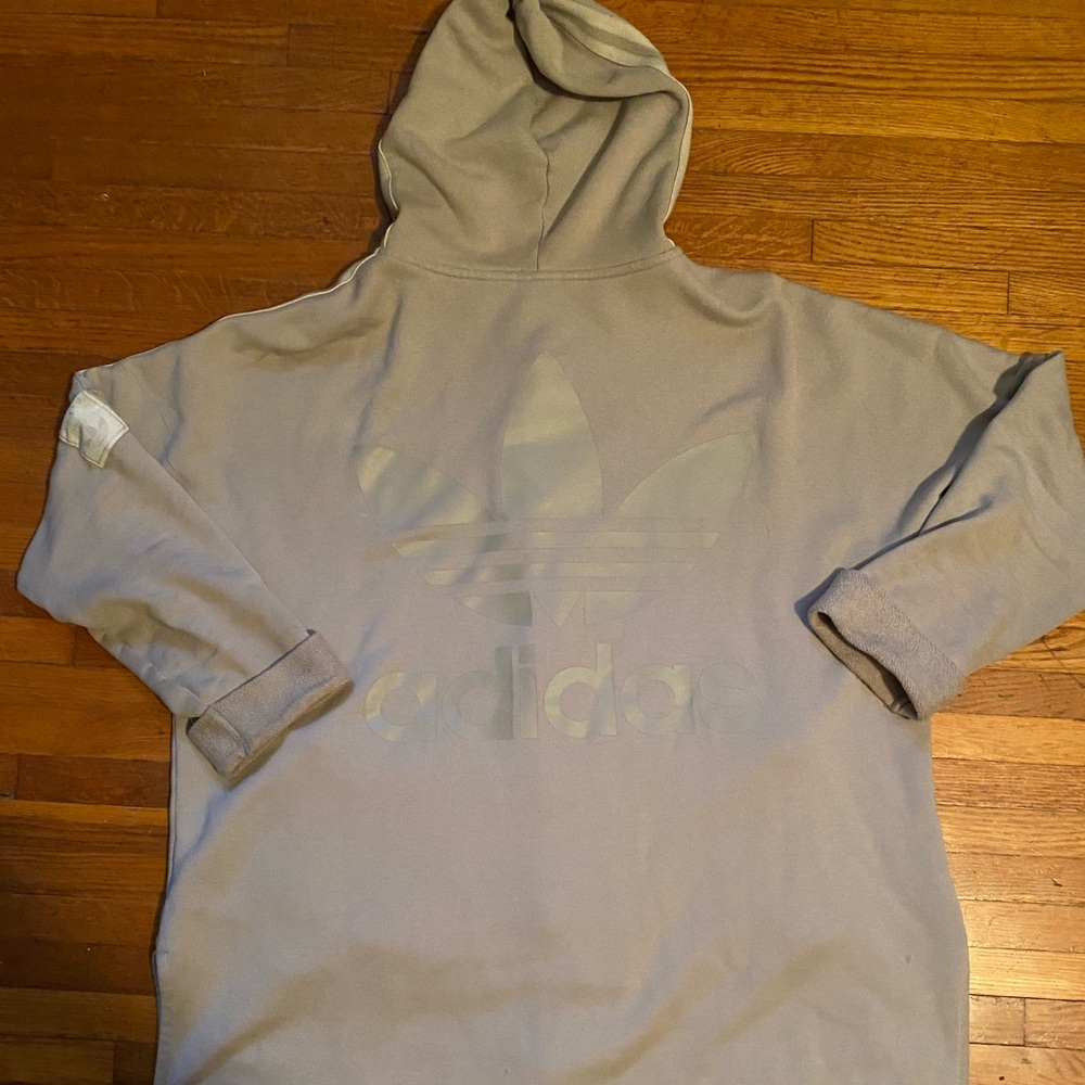 Oversized Adidas zip up hoodie